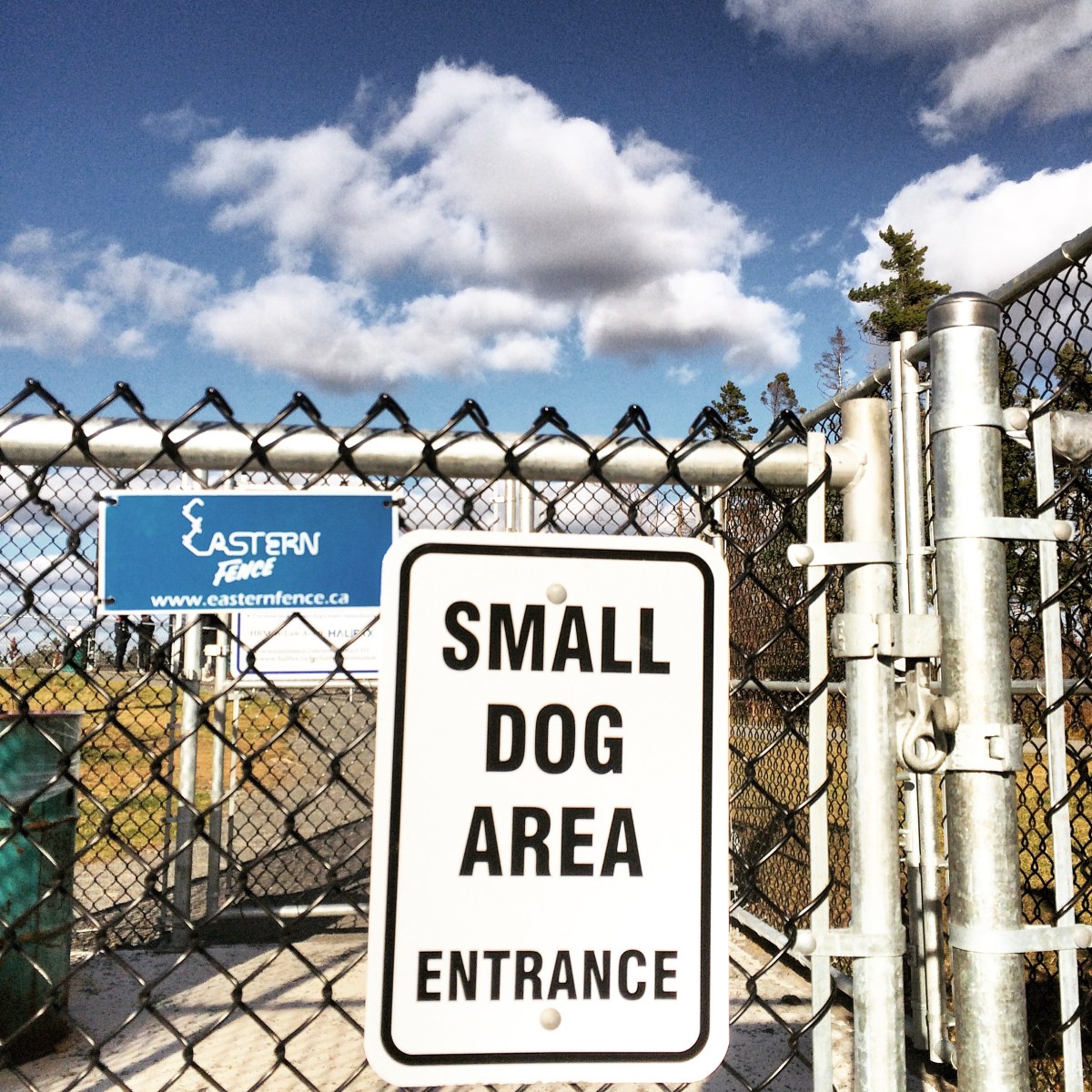 Mainland Common fenced-in off-leash dog park small dog entrance - blog review